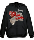 Hoodie Love Hurts 80% Cotton 20 % Polyester